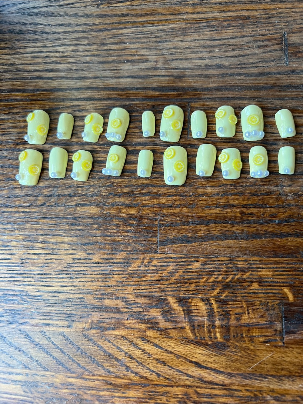 Handmade Yellow Lemonade Press-On Nail Set